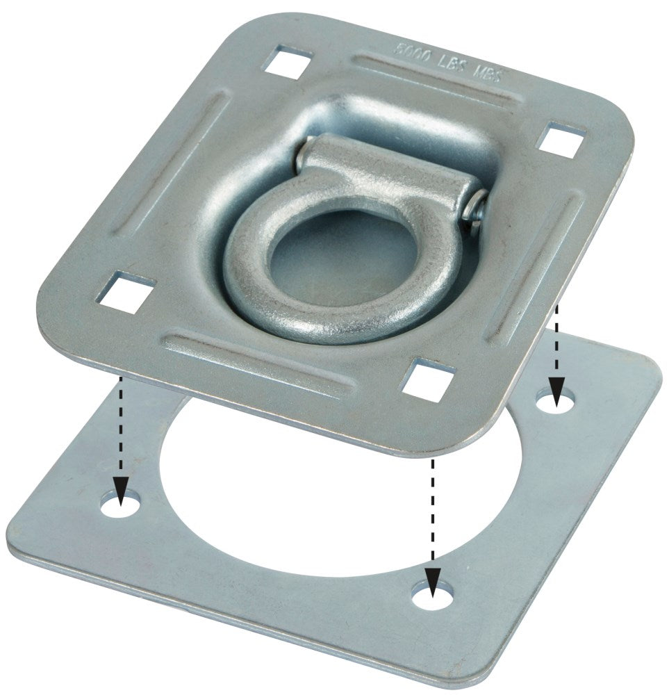 Anello di fissaggio con base concava in acciaio zincato