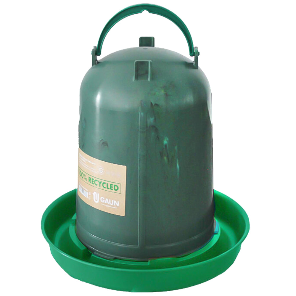 Bevitore Ecologico per Pollame Riciclato 10 L - Dispenser d'Acqua Sostenibile per Quaglie e Galline