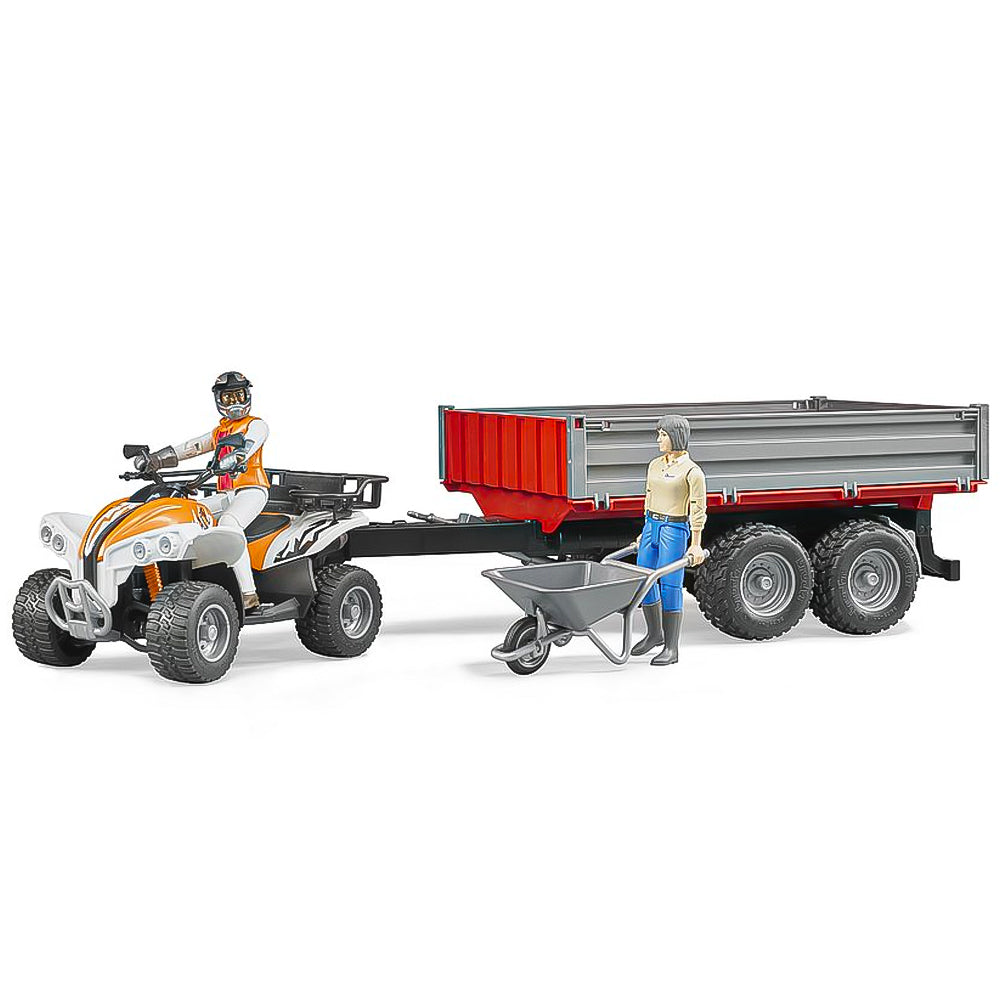 Bruder Quad della Polizia con Poliziotto e Attrezzature