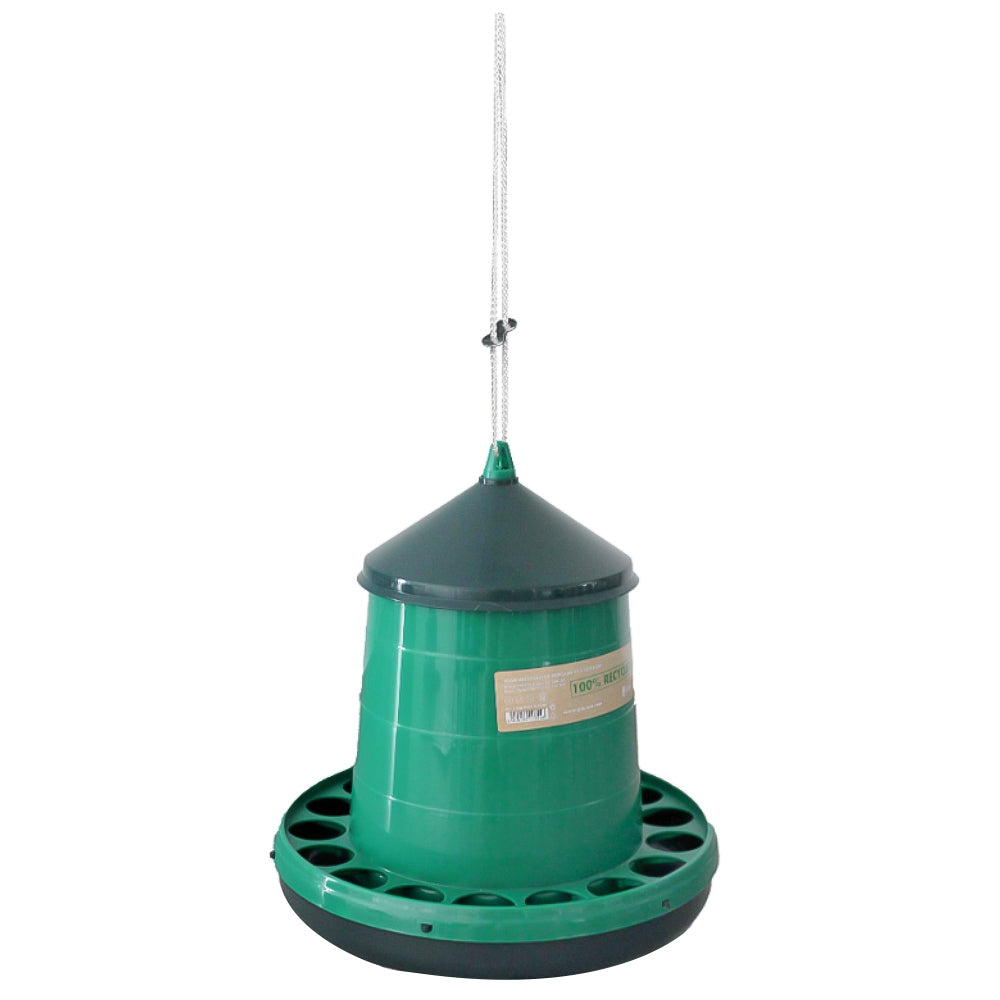 Mangiatore per Pollame Riciclato 4 Kg - Dispenser di Cibo in Plastica Durabile per Galline e Uccelli