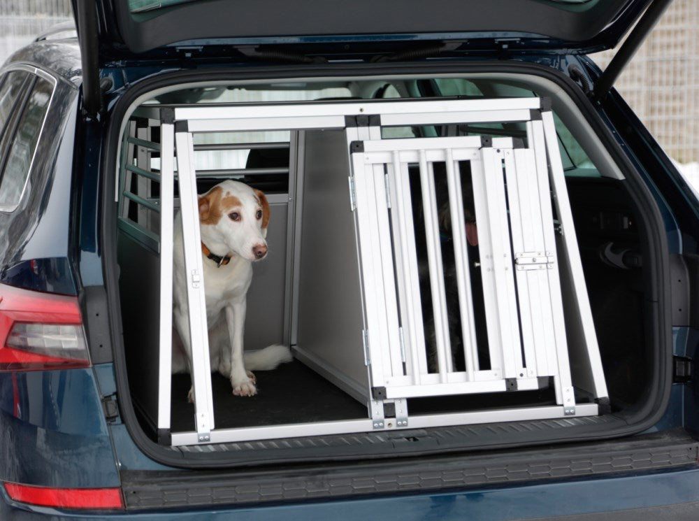 Trasportino per cani in alluminio a due porte barry