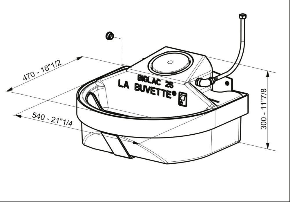 Abbeveratoio a galleggiante Biglac 25 realizzata in polietilene