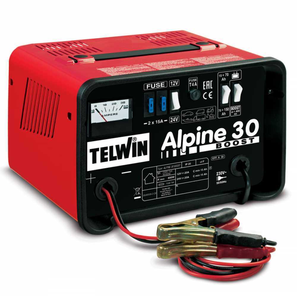 Telwin Alpine 30 Boost Caricabatterie & Avviatore 230V 12-24V per Auto e Camion