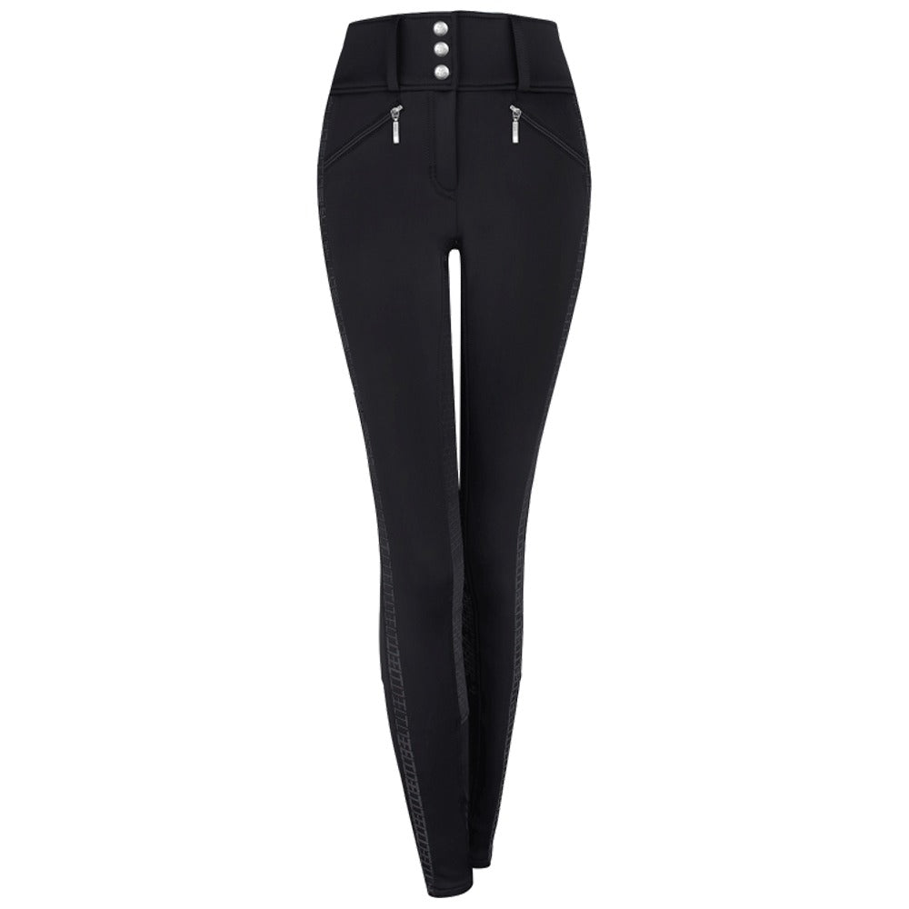 Midseason Reithose Elisa High Waist Silikon Komfort Fit - schwarz