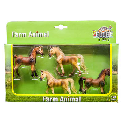 Kids Globe Farm Animal Cavallo 4 pezzi in confezione regalo 1:32