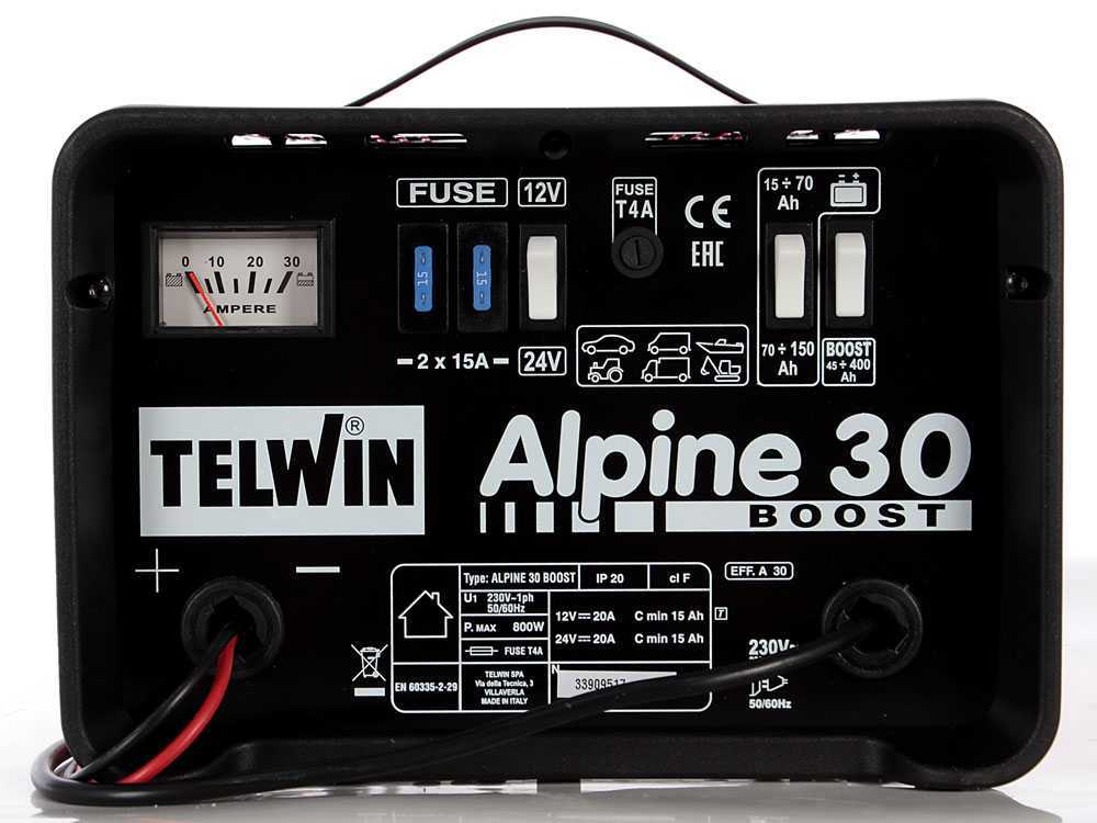 Telwin Alpine 30 Boost Caricabatterie & Avviatore 230V 12-24V per Auto e Camion