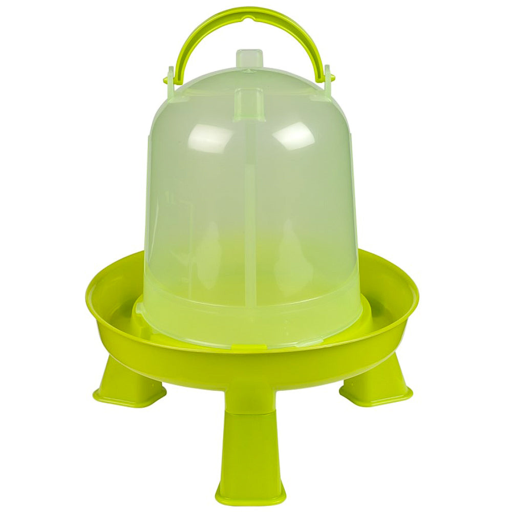 Abbeveratoio in plastica trasparente con chiusura a baionetta e manico per polli e piccoli volatili