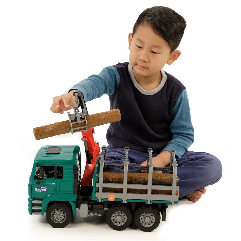 Bruder Camion Con Legna Man Trasporto Tronchi