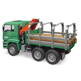 MAN Holztransport-LKW mit Ladekran und 3 Baumstämmen 
