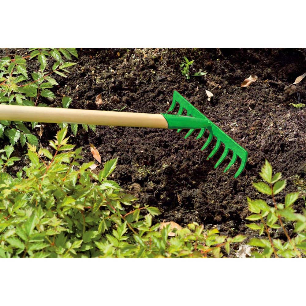 Rastrello per bambini a 6 punte verde