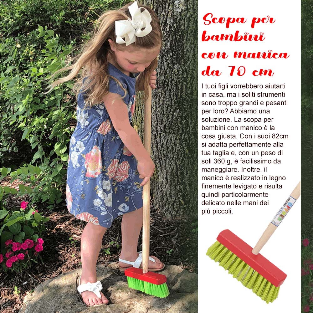 Scopa per bambini con manica da 70 cm
