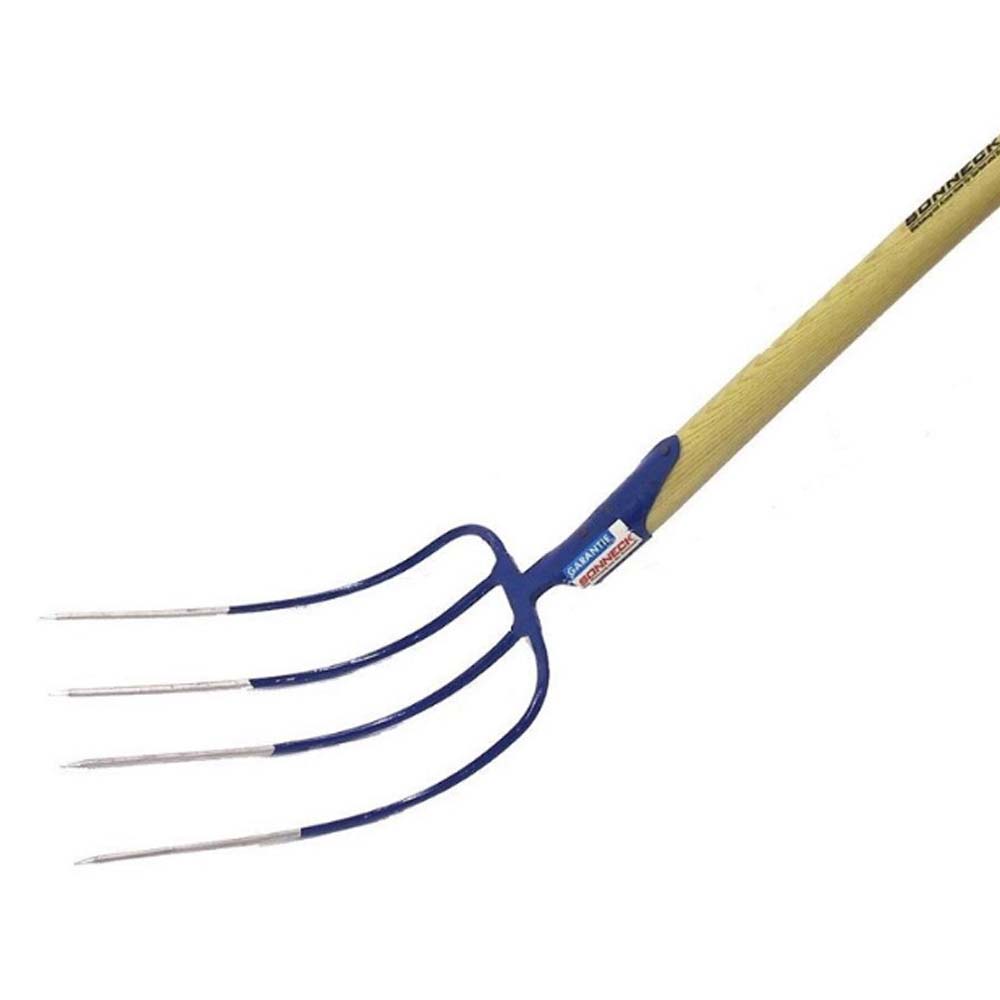 Robusta forca per letame a 4 denti con manico