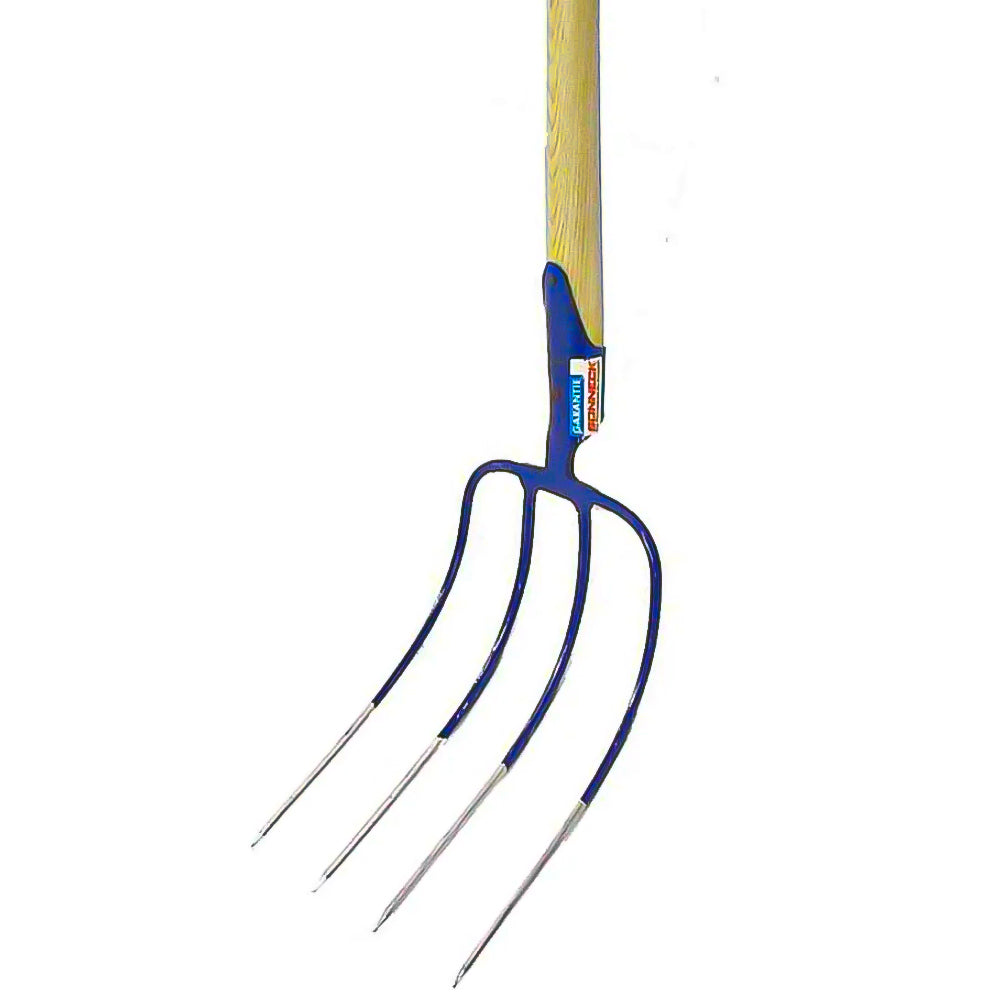 Robusta forca per letame a 4 denti con manico