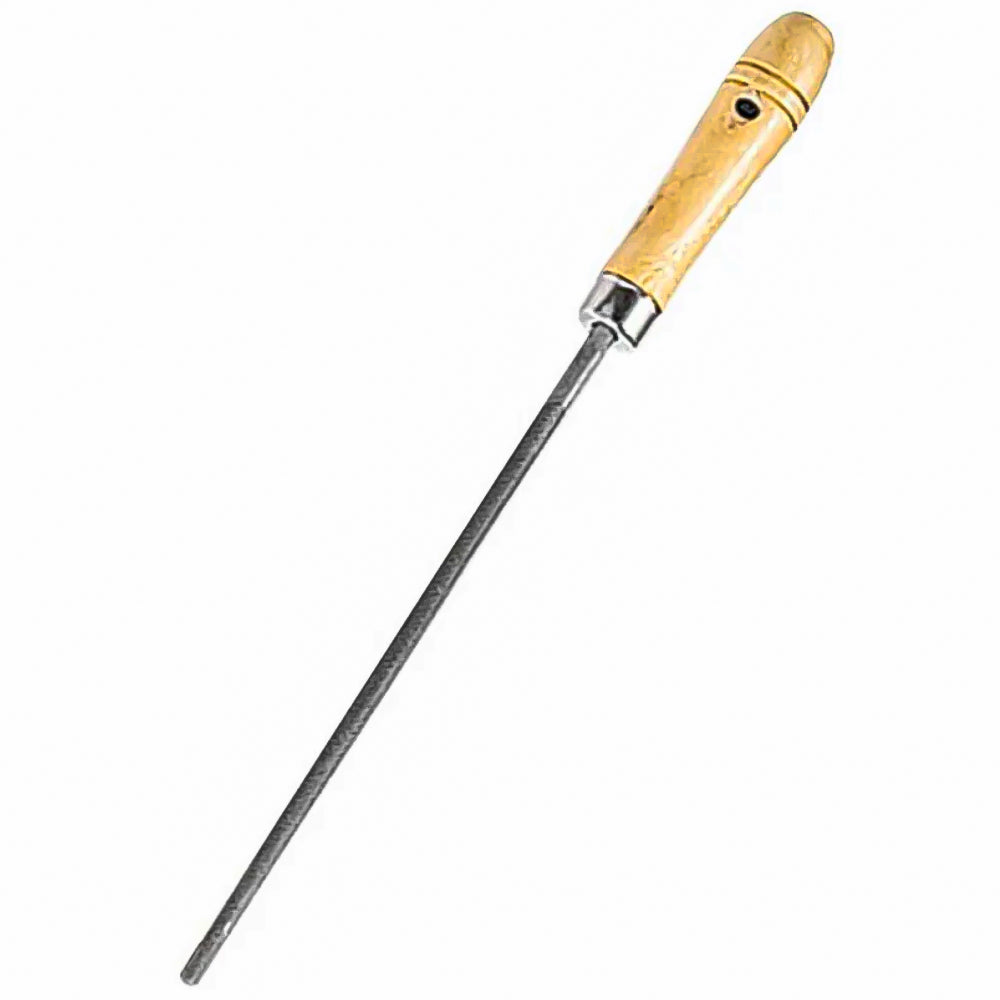 Lima rotonda con manico in legno