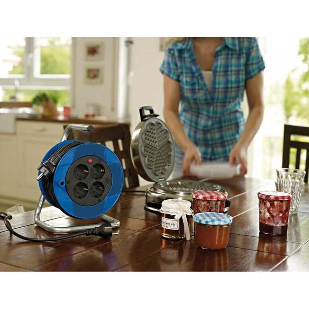 Tamburo Cavi ST 180 Blu 15m con 4 Prese