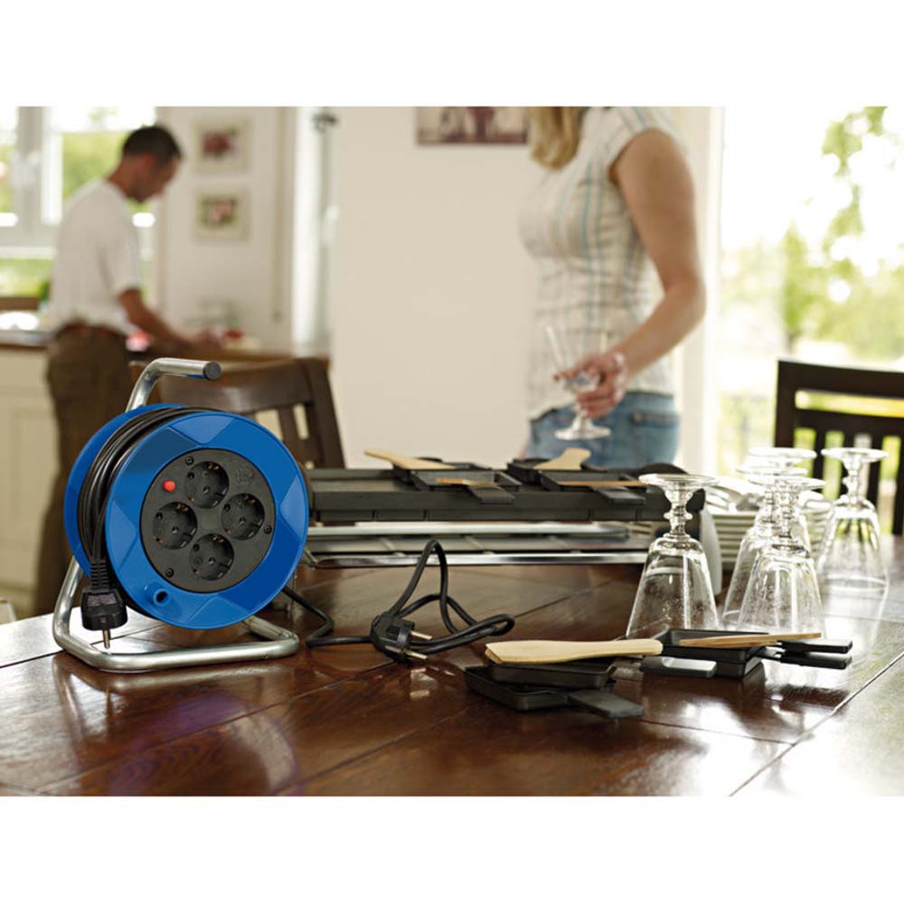 Tamburo Cavi ST 180 Blu 15m con 4 Prese