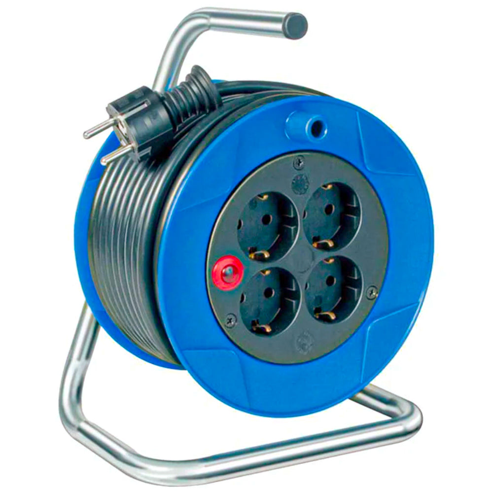 Tamburo Cavi ST 180 Blu 15m con 4 Prese