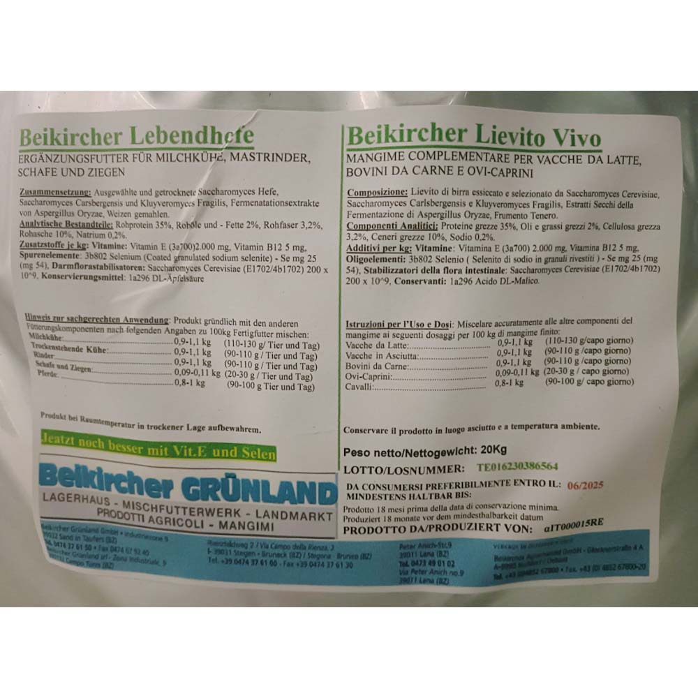 LEBENDE HEFE Lebende Hefe – 20 kg Bio-Milch-Kefir-Körner, probiotische Fermente
