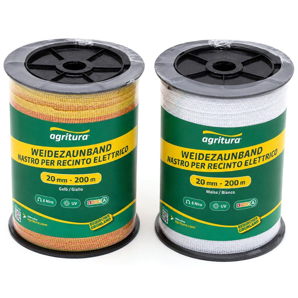 Nastro per recinzioni 20mm, 6N, 200m bianco e giallo