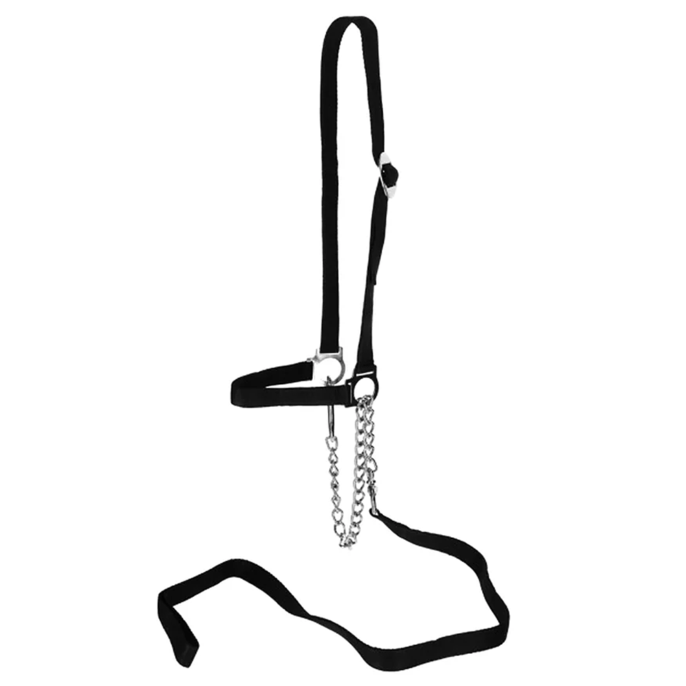 Cavezza da corda dimostrativa in nylon nero per mucca