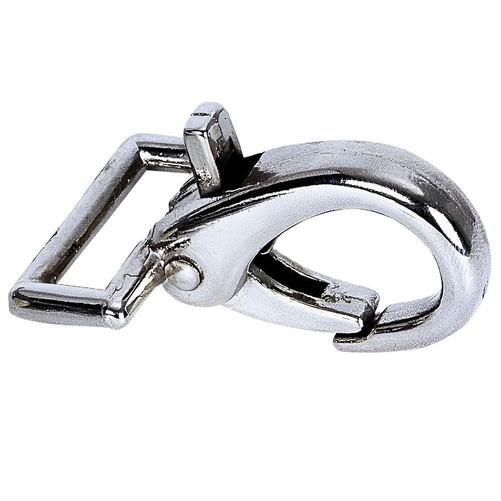 Moschettone con passacinghia in Acciaio Inox per briglie