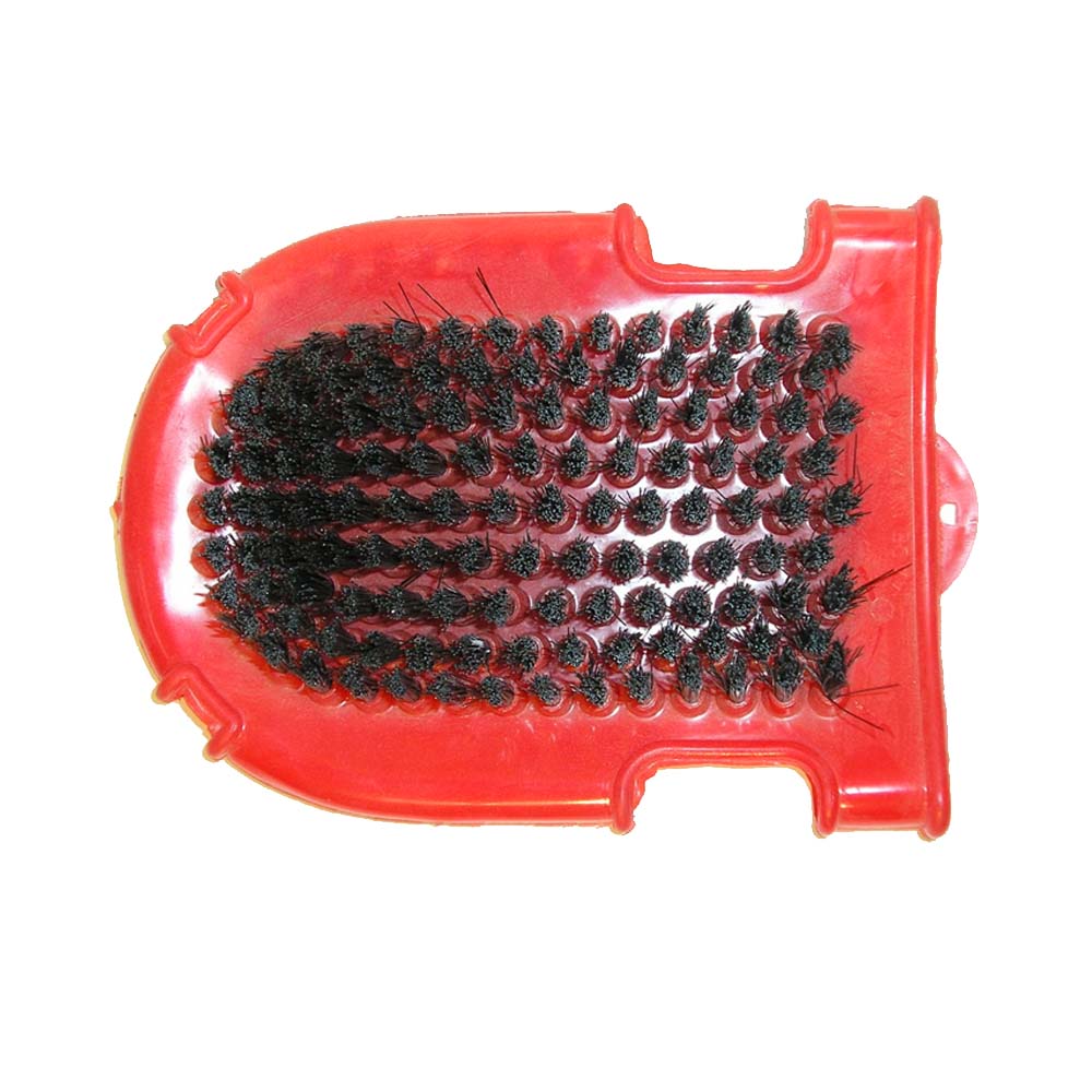 Guanto in gomma con spazzola, rosso