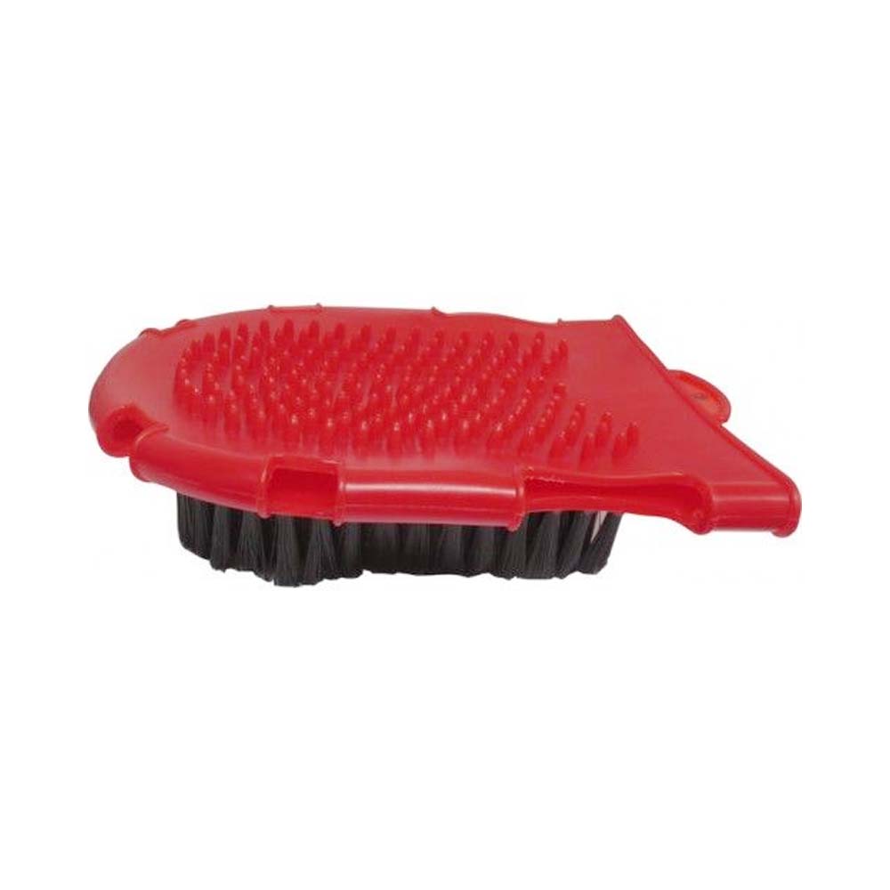 Guanto in gomma con spazzola, rosso