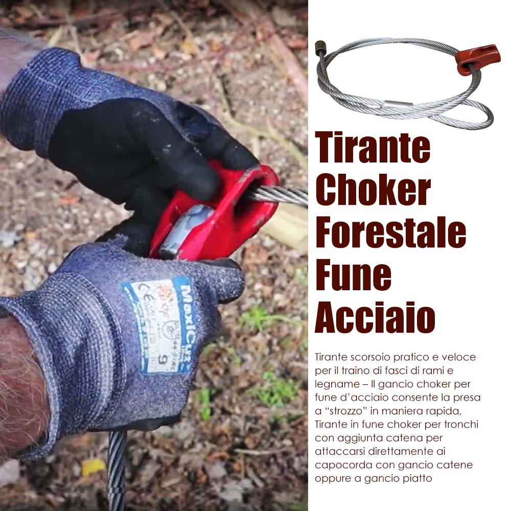 Tirante Choker Forestale Fune Acciaio
