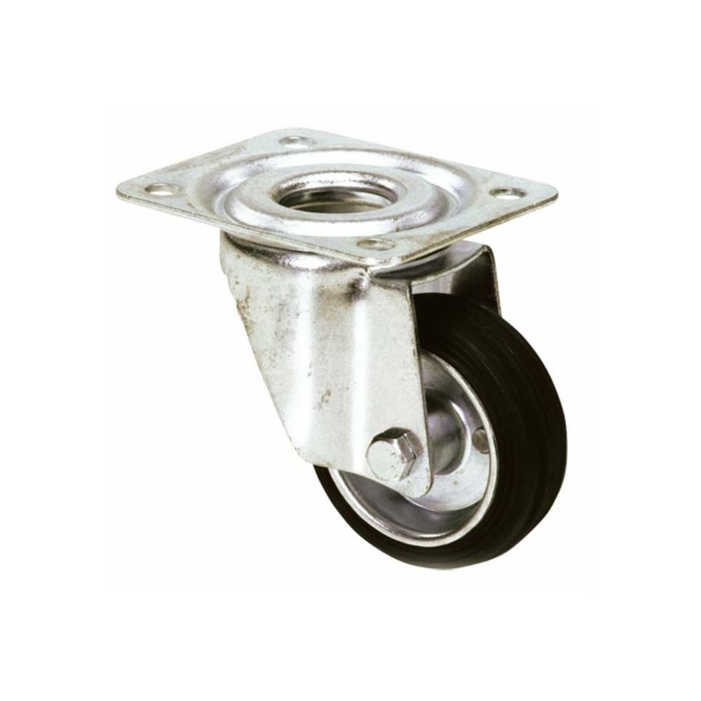 Ruote Gommate Su Staffa In Acciaio