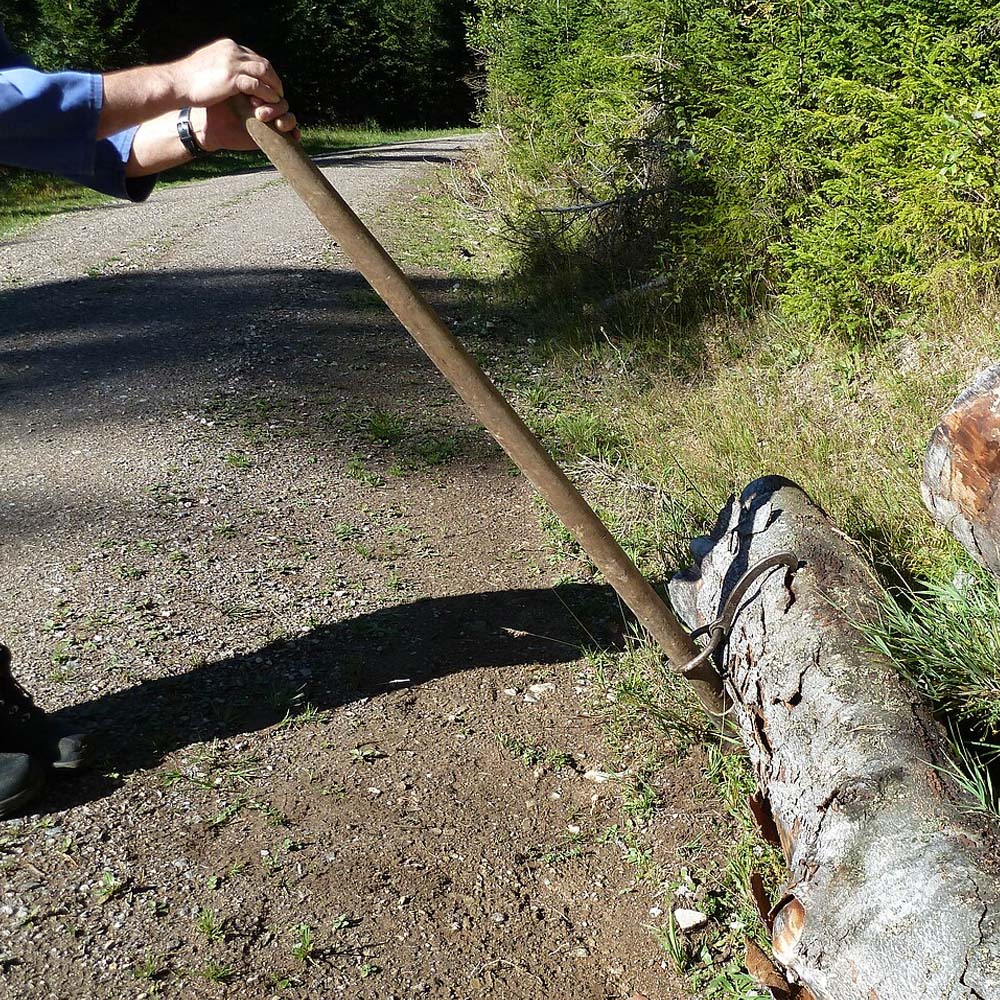 Gancio forgiato con anello