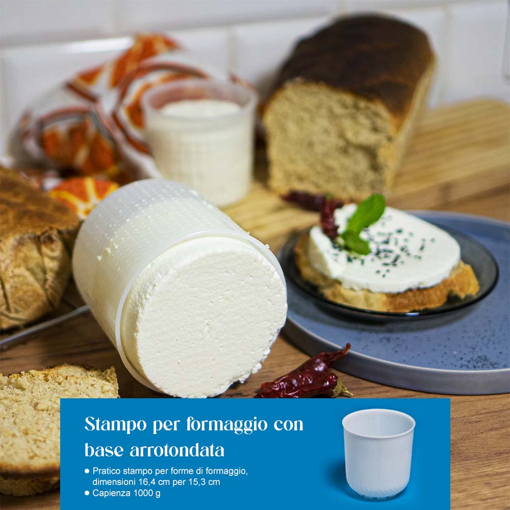 Stampo per formaggio con base arrotondata