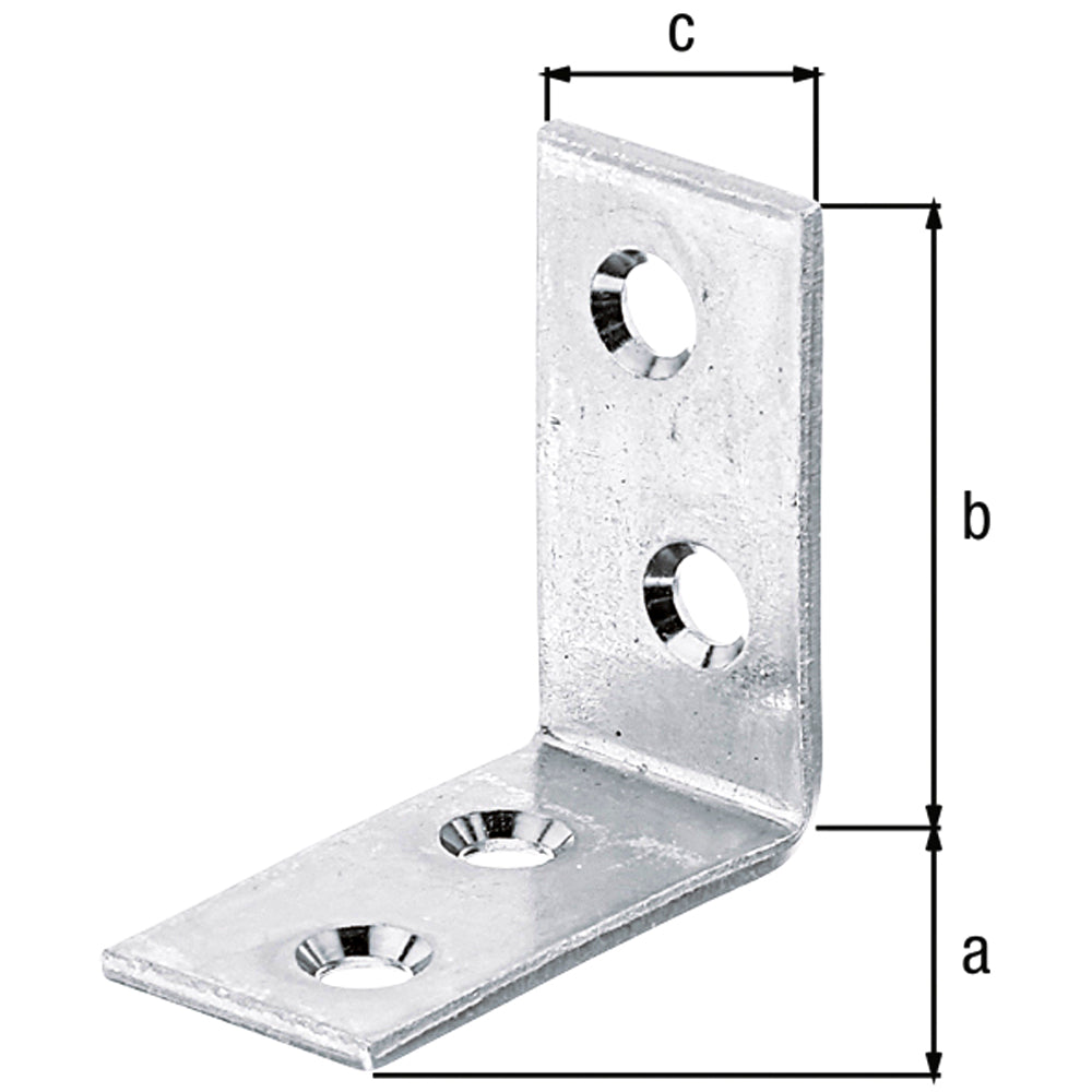 Staffa angolare con fori svasati per viti
