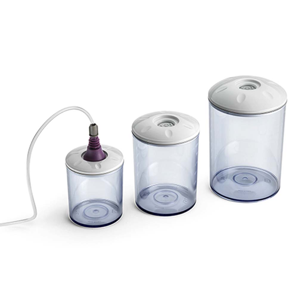 Magic Vac recipiente per cibo Rotondo Trasparente 3 pz