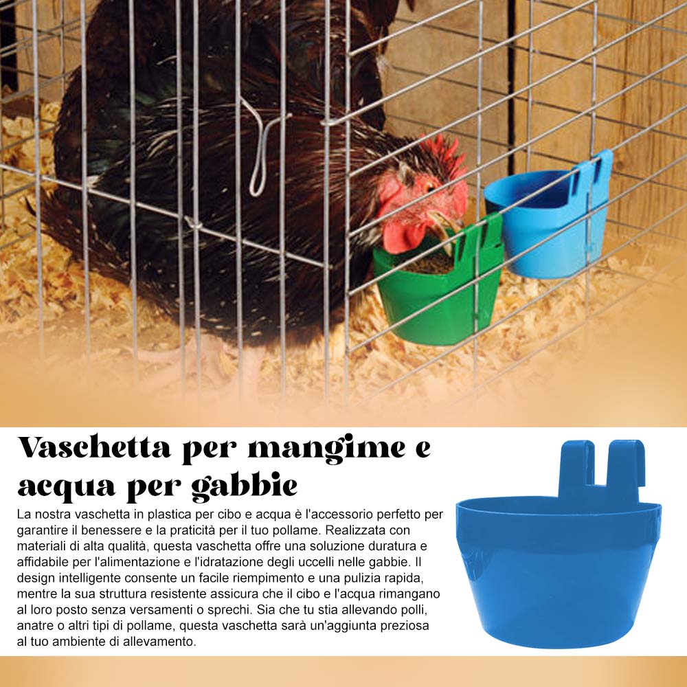 Vaschetta per mangime e acqua per gabbie