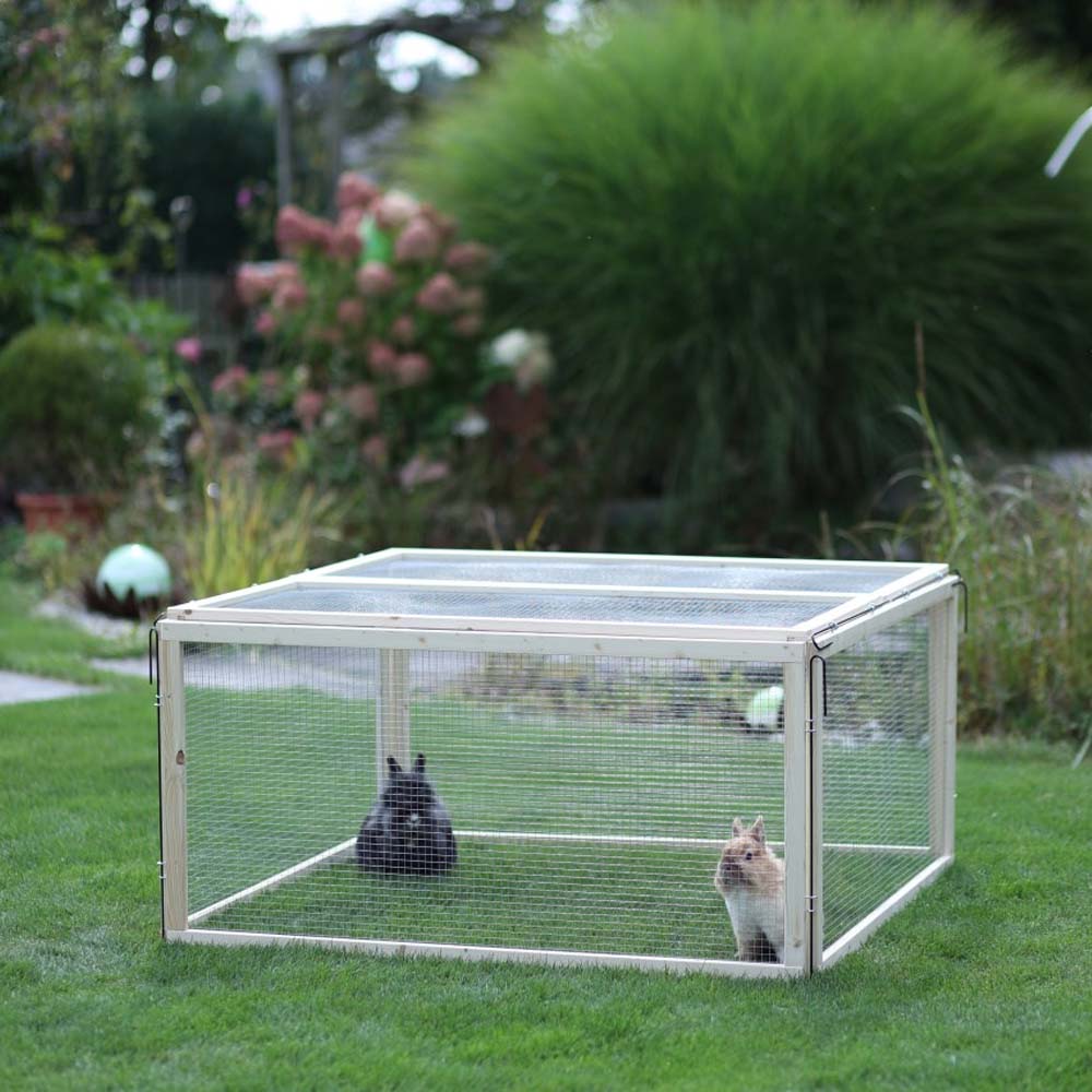 Recinto per Animali Vario da Esterno con Tetto e Rete