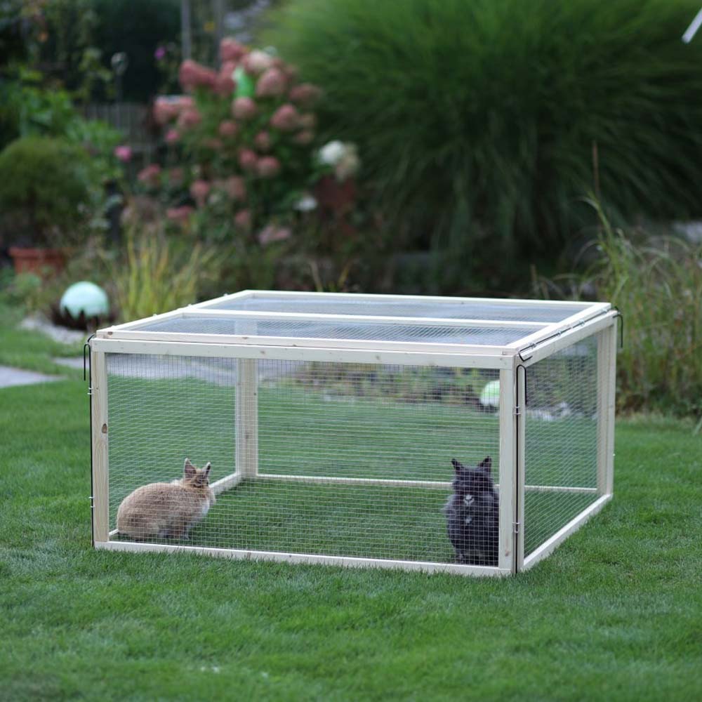 Recinto per Animali Vario da Esterno con Tetto e Rete