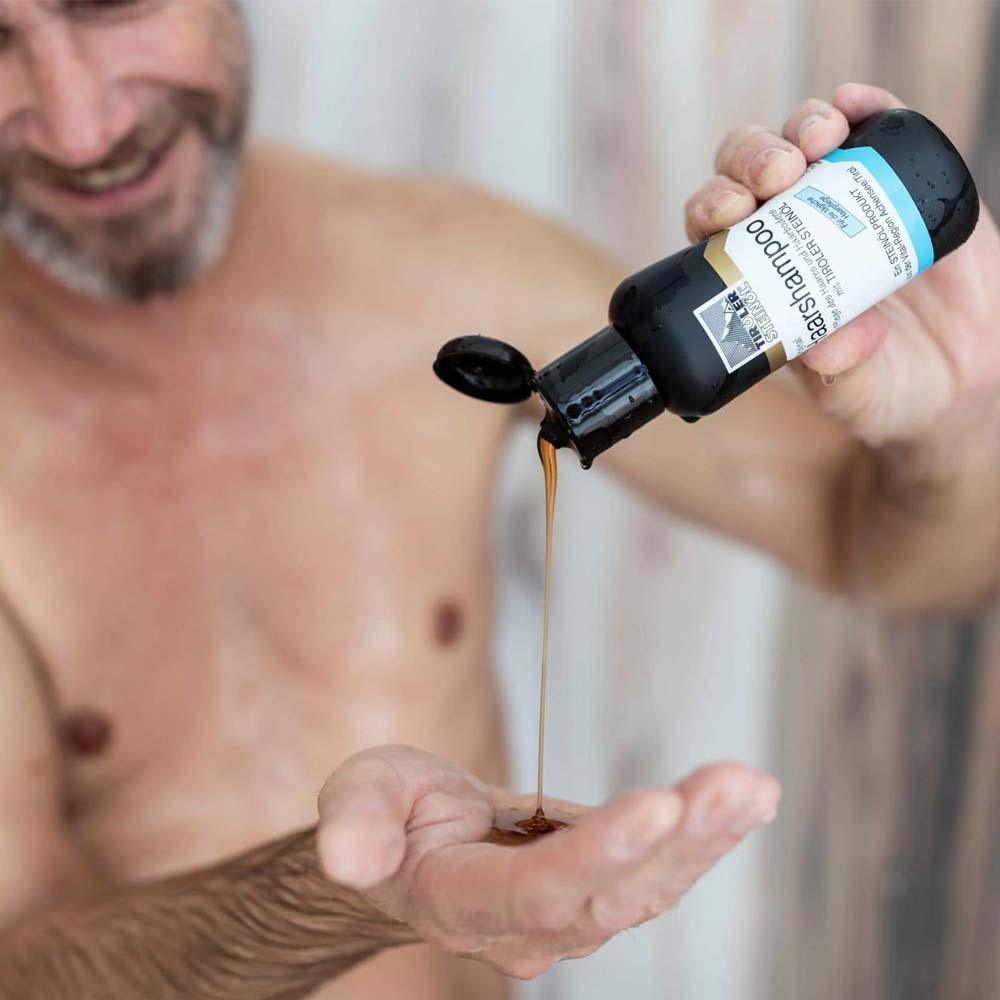 Shampoo per capelli con olio di pietra tirolese