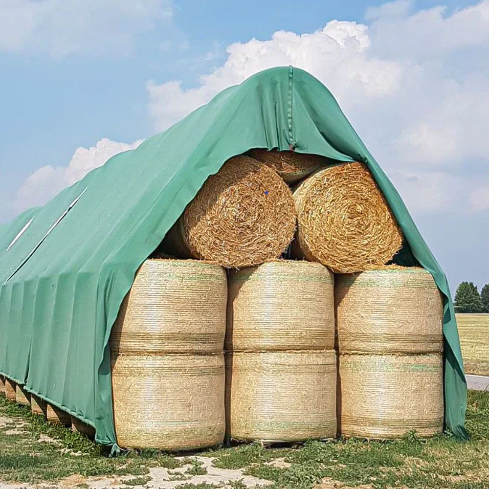 Telo per balle di fieno e paglia in polipropilene traspirante e UV-stabilizzato PolyTex – copertura impermeabile per foraggio da esterno