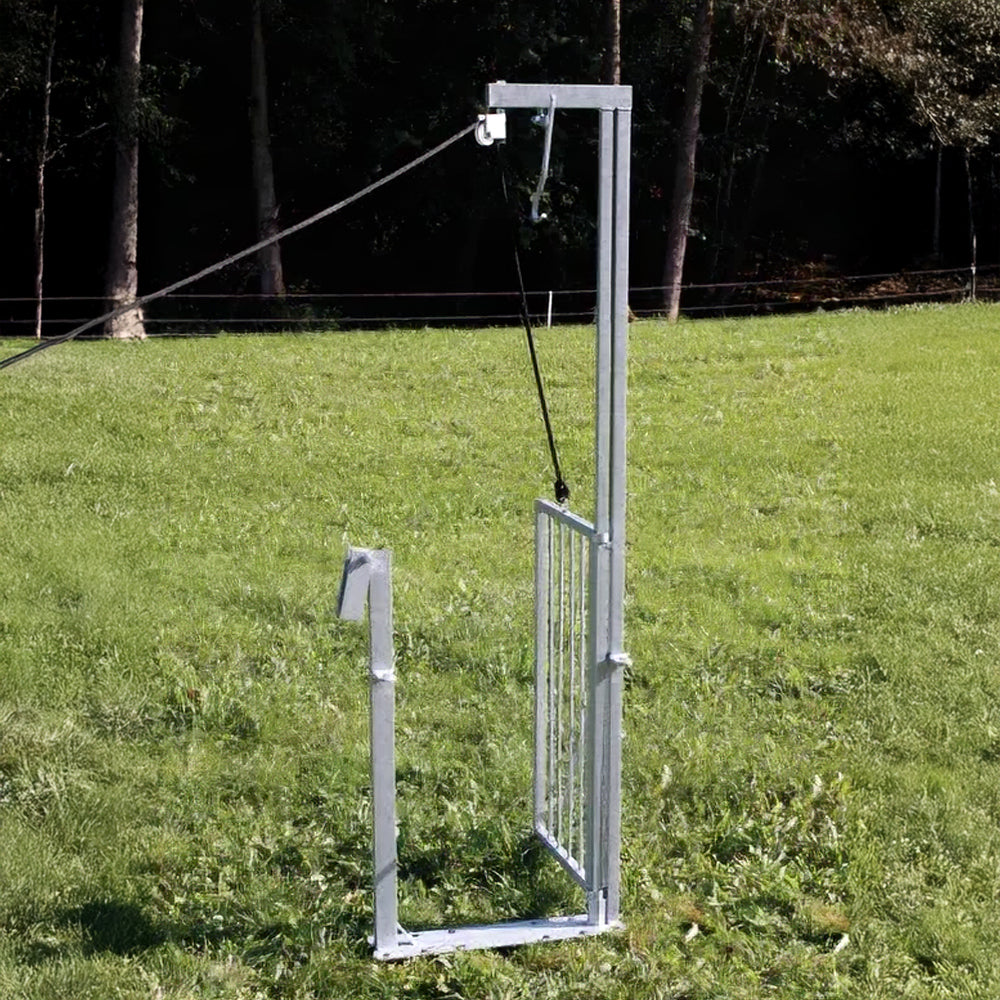 Cancello a Ghigliottina con Azionamento a Corda - Gestione Ovini