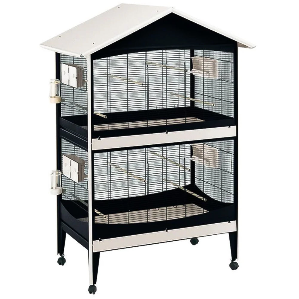 Voliera Duetto Blu gabbia spaziosa per piccoli uccelli