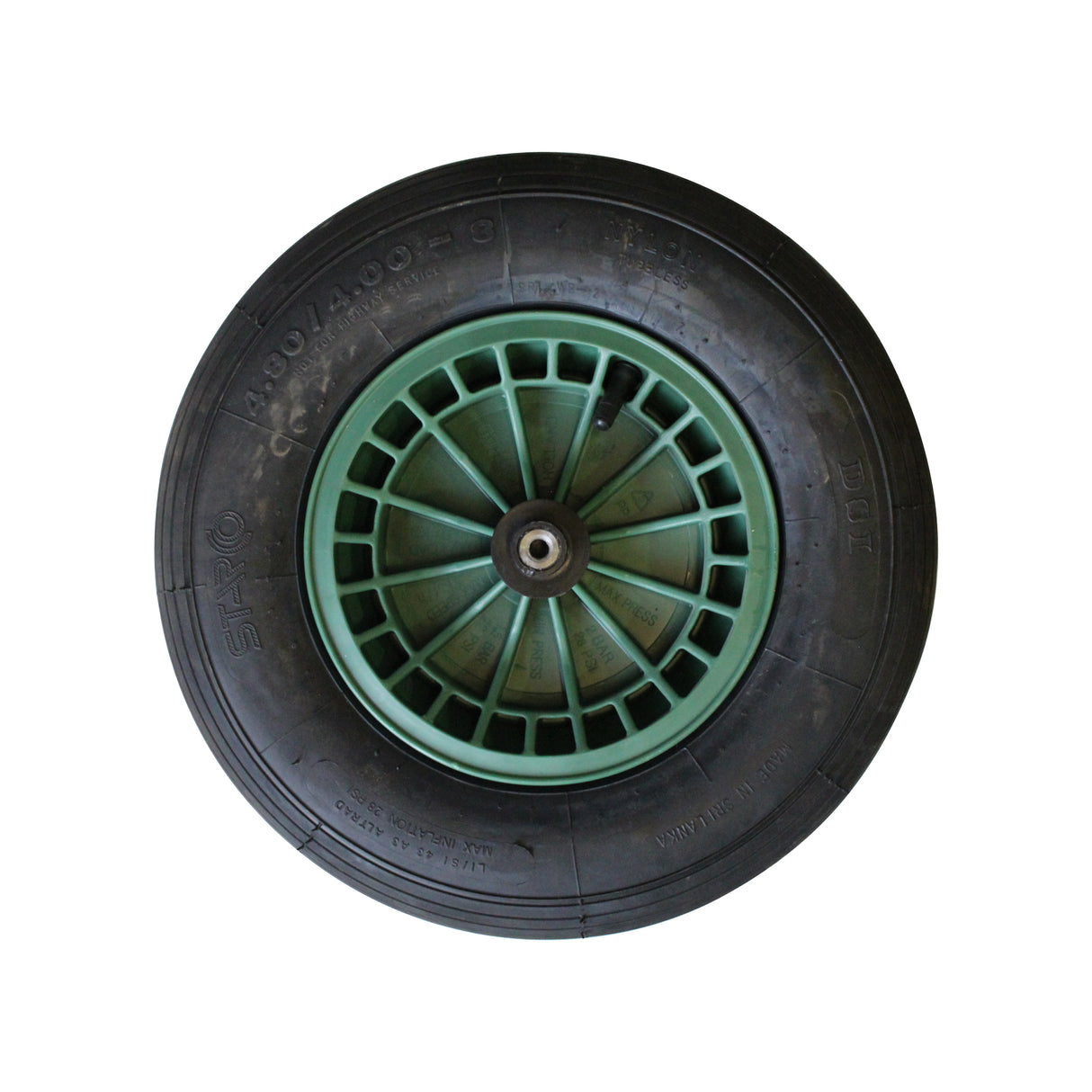 FORT Ruota per Carriola 400x100 mm Pneumatico 2Ply Cerchio in Plastica