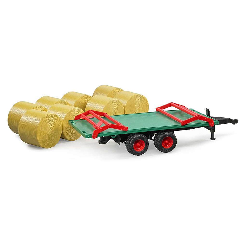 Bruder Rimorchio Trasporto Rotoballe con 8 Balles Giocattolo