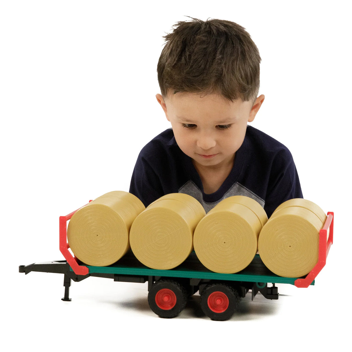 Bruder Rimorchio Trasporto Rotoballe con 8 Balles Giocattolo