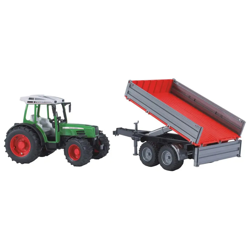 Bruder Fendt 209 S con rimorchio a sponde ribaltabili