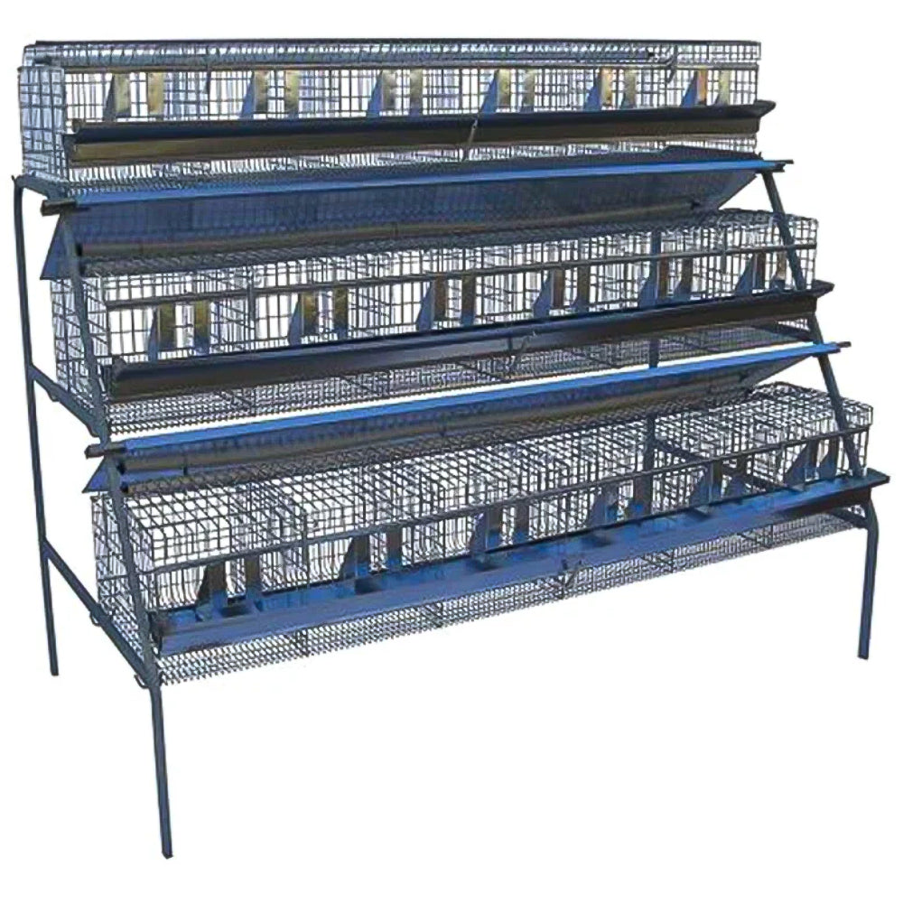 Gabbia per Conigli a 3 Piani con Rete Doppia Zincatura