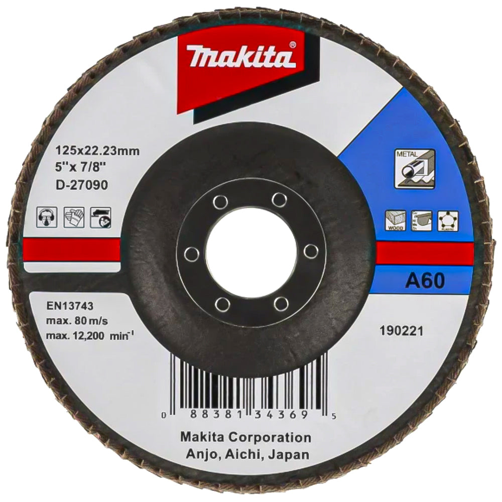 Disco lamellare Makita 125mm A60 - Strumento di levigatura perfetto per i professionisti