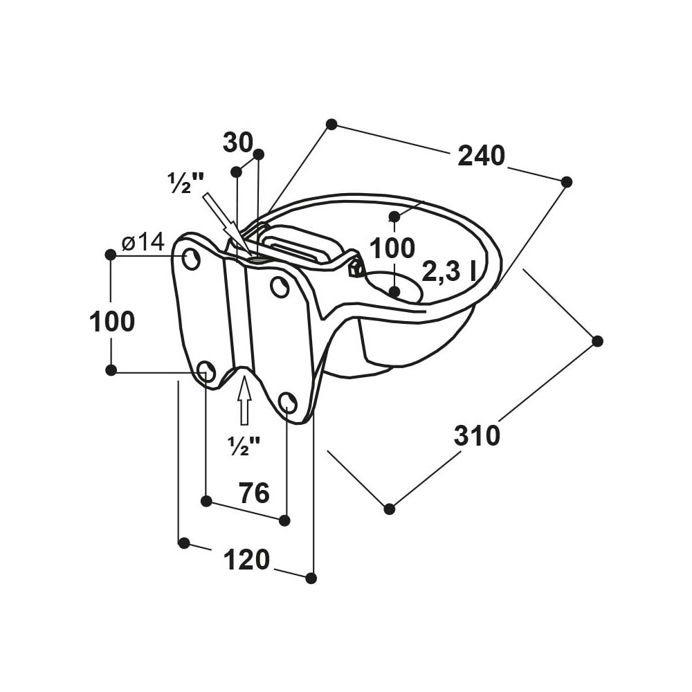 Abbeveratoio Modello 115 in Ghisa Smaltata Completa