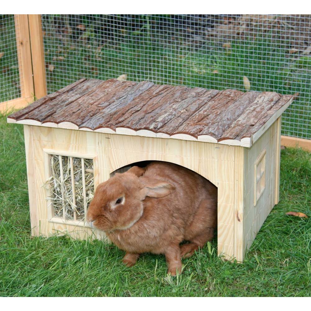 Casa per Roditori con Rastrelliera per Fieno Natura