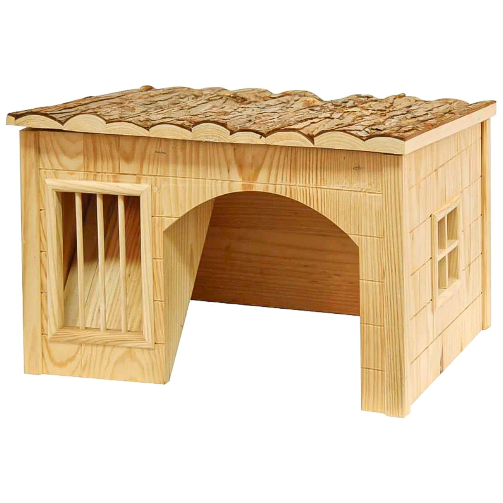 Casa per Roditori con Rastrelliera per Fieno Natura