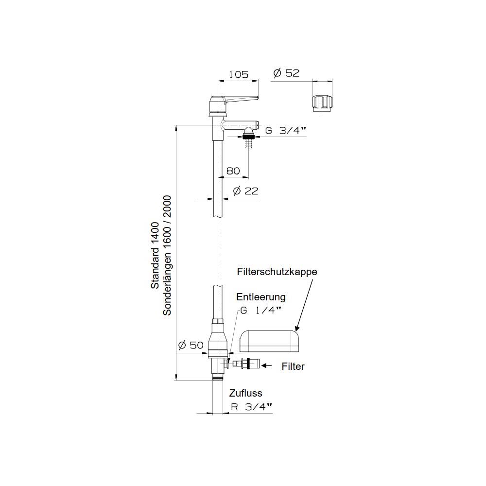 Resistente al gelo Yard idrante